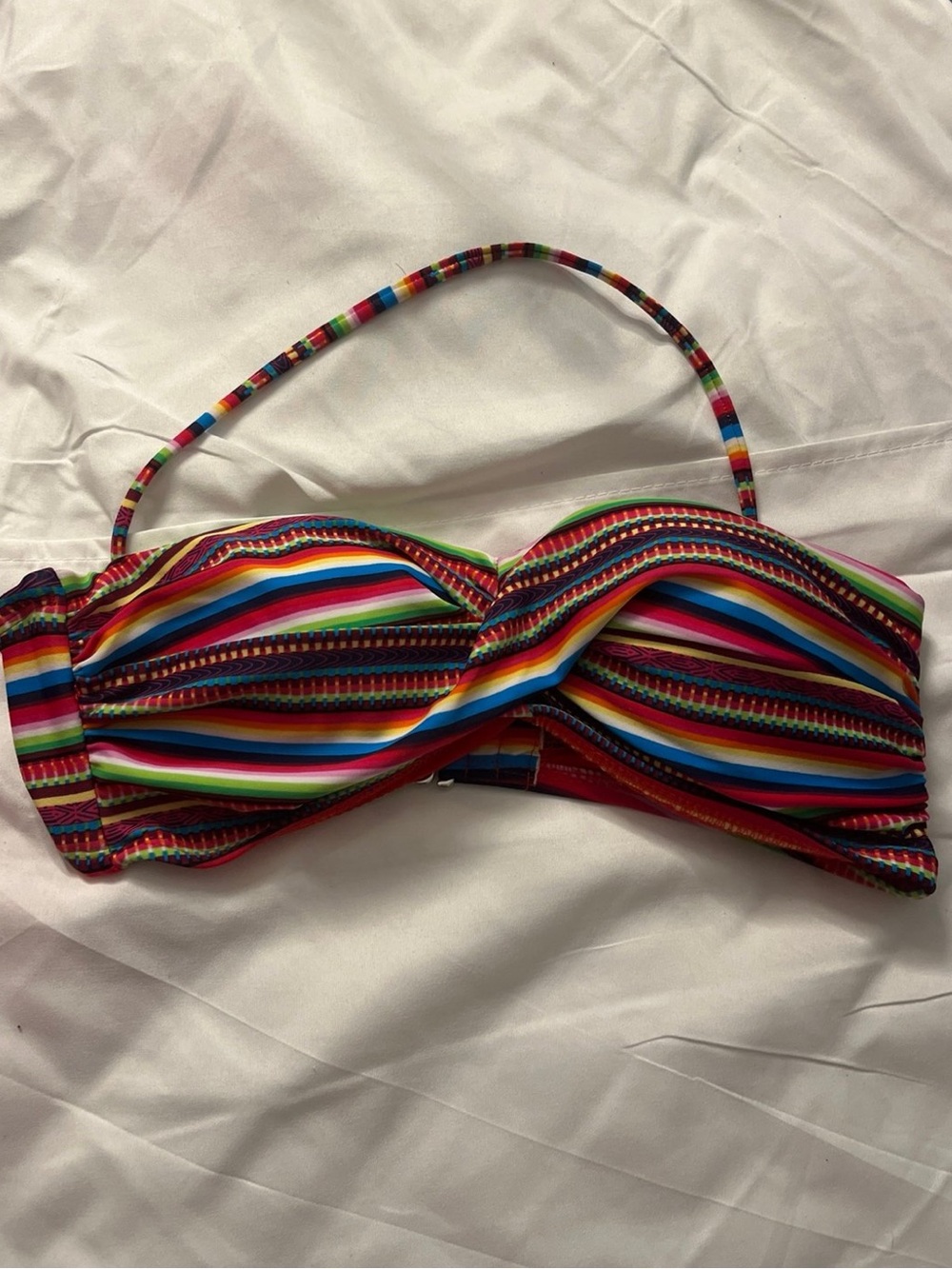 Mossimo Supply Co. Medium Multicolor Striped Bandeau Bikini Top